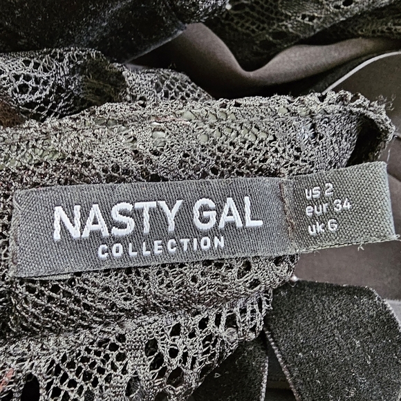 Nasty Gal "Lace Face It" Black Velvet Lace Jumpsuit - Picture 11 of 12